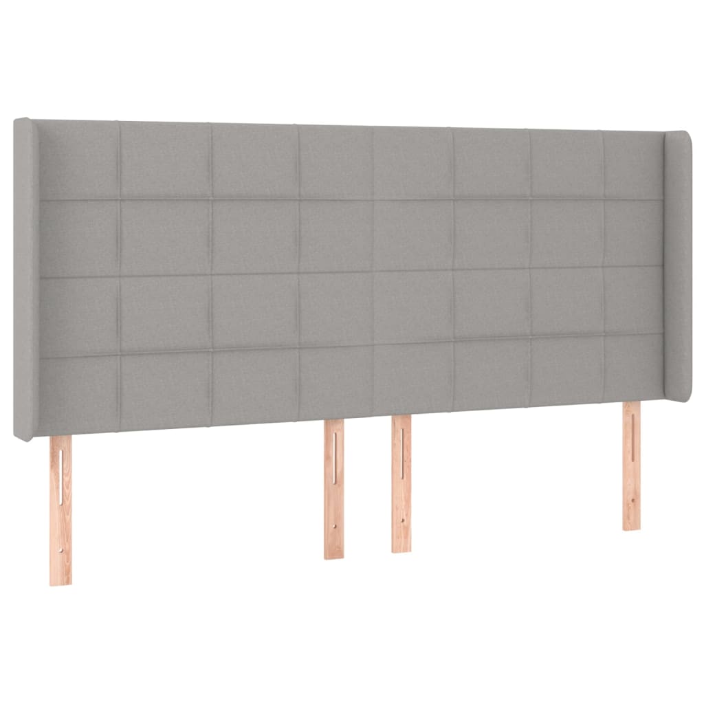 Galvūgalis su LED, šviesiai pilkas, 183x16x118/128/128cm