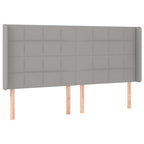 Galvūgalis su LED, šviesiai pilkas, 183x16x118/128/128cm