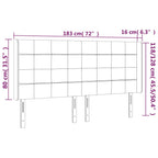 Galvūgalis su LED, šviesiai pilkas, 183x16x118/128/128cm