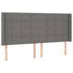 Galvūgalis su LED, tamsiai pilkas, 183x16x118/128cm, audinys