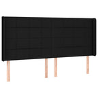 Galvūgalis su LED, juodos spalvos, 183x16x118/128cm, audinys