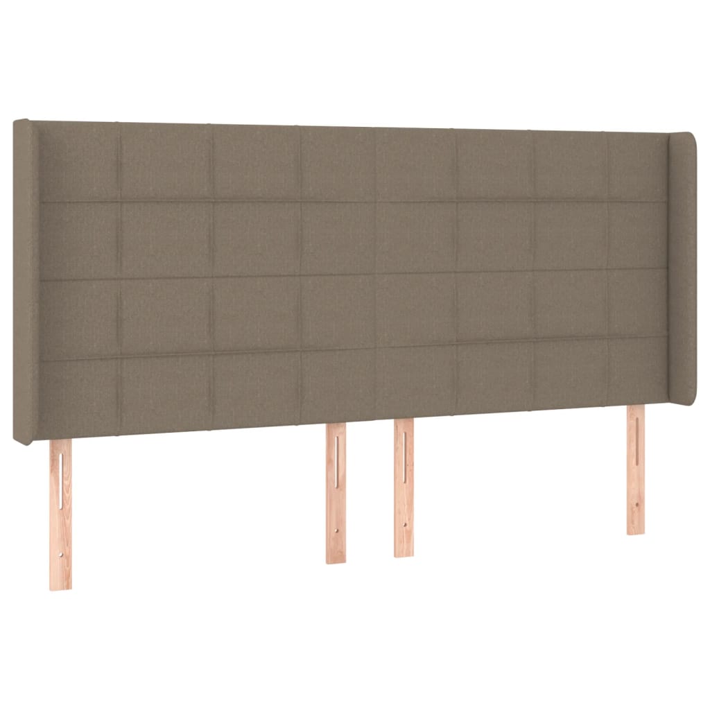 Galvūgalis su LED, taupe spalvos, 183x16x118/128cm, audinys