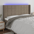 Galvūgalis su LED, taupe spalvos, 183x16x118/128cm, audinys