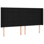 Galvūgalis su LED, juodos spalvos, 203x16x118/128cm, audinys