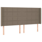 Galvūgalis su LED, taupe spalvos, 203x16x118/128cm, audinys