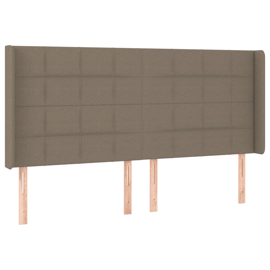 Galvūgalis su LED, taupe spalvos, 203x16x118/128cm, audinys