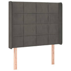 Galvūgalis su LED, tamsiai pilkas, 83x16x118/128cm, aksomas