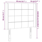 Galvūgalis su LED, tamsiai pilkas, 83x16x118/128cm, aksomas