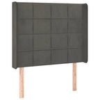 Galvūgalis su LED, tamsiai pilkas, 103x16x118/128cm, aksomas