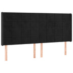 Galvūgalis su LED, juodos spalvos, 163x16x118/128cm, aksomas