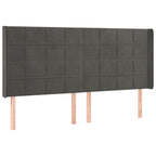 Galvūgalis su LED, tamsiai pilkas, 203x16x118/128cm, aksomas