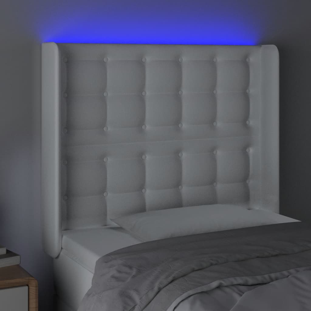 Galvūgalis su LED, baltos spalvos, 83x16x118/128 cm