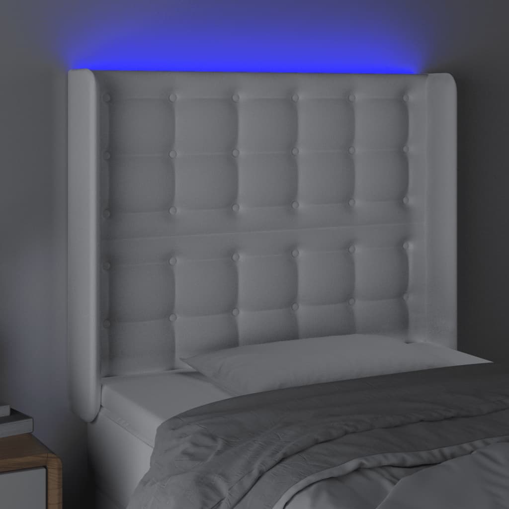 Galvūgalis su LED, baltos spalvos, 93x16x118/128 cm