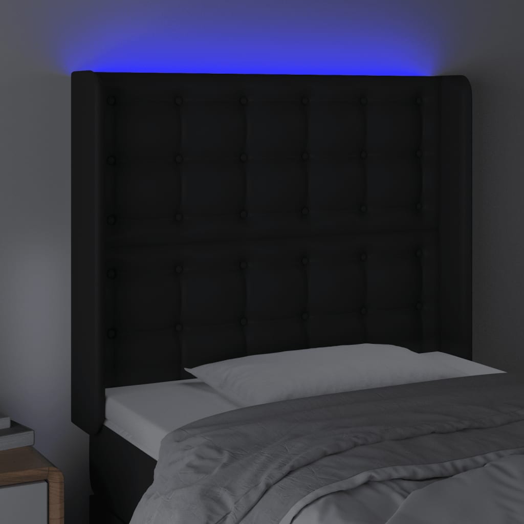 Galvūgalis su LED, juodos spalvos, 103x16x118/128 cm