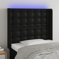 Galvūgalis su LED, juodos spalvos, 103x16x118/128 cm