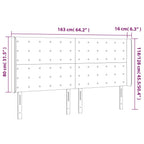 Galvūgalis su LED, baltos spalvos, 163x16x118/128 cm