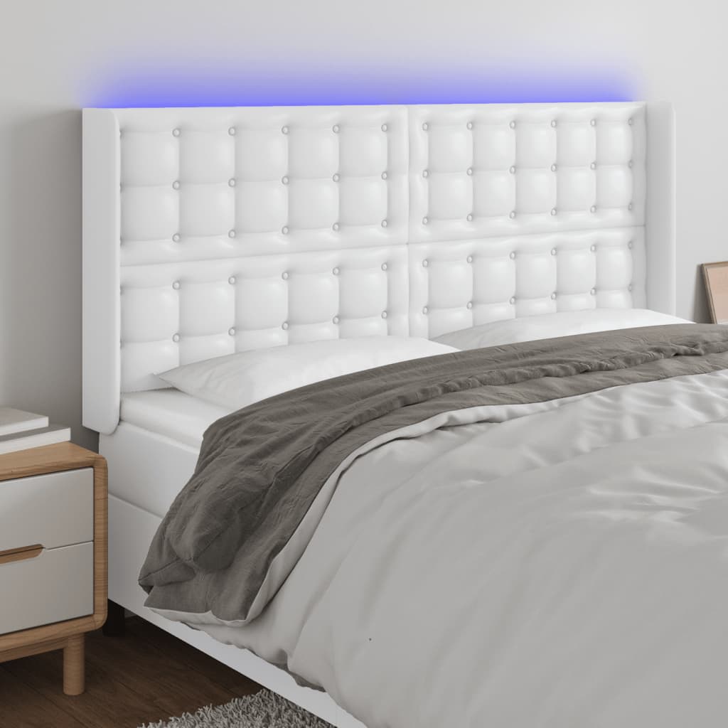 Galvūgalis su LED, baltos spalvos, 163x16x118/128 cm