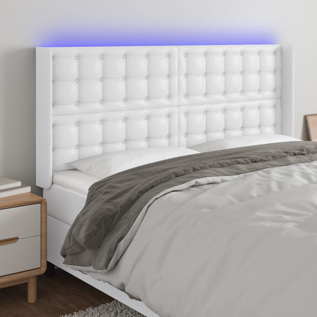 Galvūgalis su LED, baltos spalvos, 183x16x118/128 cm