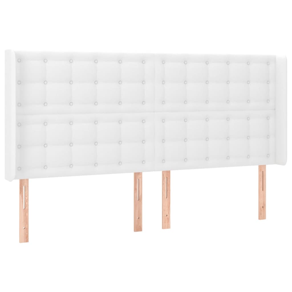Galvūgalis su LED, baltos spalvos, 203x16x118/128 cm
