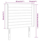 Galvūgalis su LED, šviesiai pilkas, 83x16x118/128cm, audinys
