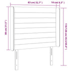 Galvūgalis su LED, tamsiai pilkas, 83x16x118/128cm, audinys