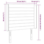 Galvūgalis su LED, tamsiai pilkas, 93x16x118/128cm, audinys