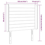 Galvūgalis su LED, tamsiai pilkas, 103x16x118/128cm, audinys