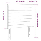Galvūgalis su LED, juodos spalvos, 103x16x118/128cm, audinys