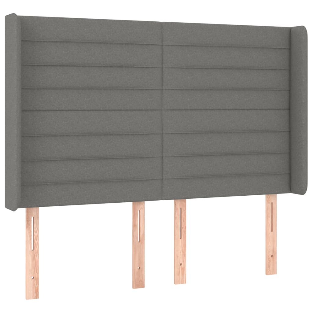Galvūgalis su LED, tamsiai pilkas, 147x16x118/128cm, audinys