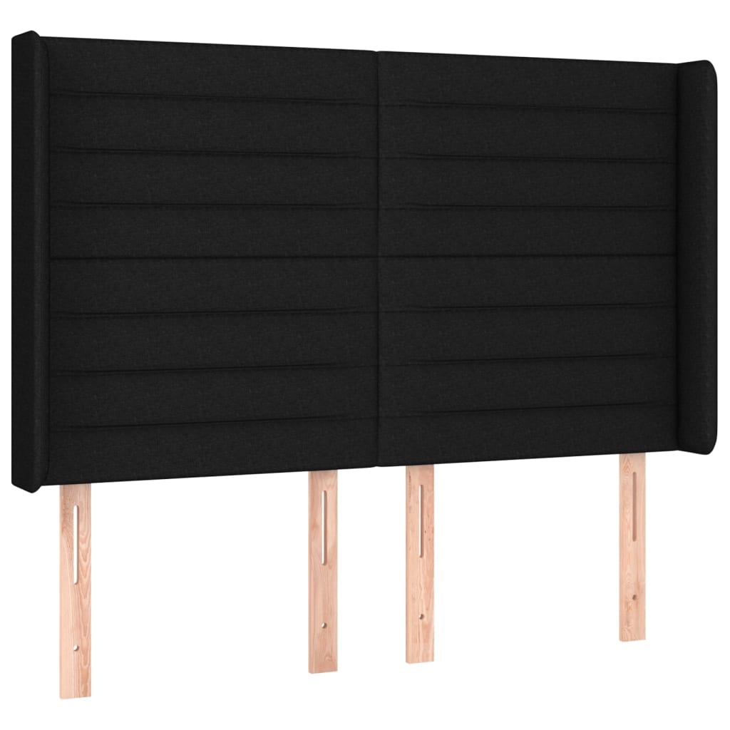 Galvūgalis su LED, juodos spalvos, 147x16x118/128cm, audinys