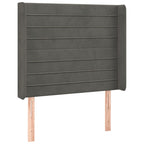 Galvūgalis su LED, tamsiai pilkas, 83x16x118/128cm, aksomas