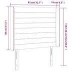 Galvūgalis su LED, tamsiai pilkas, 83x16x118/128cm, aksomas