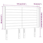 Galvūgalis su LED, tamsiai pilkas, 147x16x118/128cm, aksomas