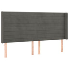 Galvūgalis su LED, tamsiai pilkas, 203x16x118/128cm, aksomas