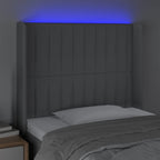 Galvūgalis su LED, šviesiai pilkas, 83x16x118/128cm, audinys