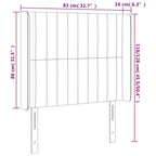 Galvūgalis su LED, juodos spalvos, 83x16x118/128cm, audinys