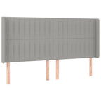 Galvūgalis su LED, šviesiai pilkas, 203x16x118/128cm, audinys