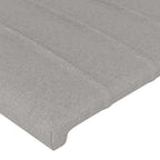 Galvūgalis su LED, šviesiai pilkas, 203x16x118/128cm, audinys