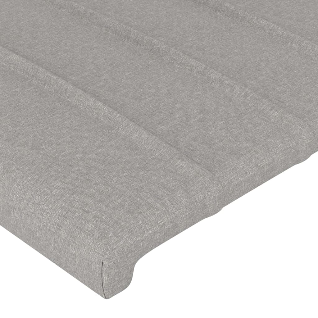 Galvūgalis su LED, šviesiai pilkas, 203x16x118/128cm, audinys