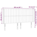 Galvūgalis su LED, šviesiai pilkas, 203x16x118/128cm, audinys