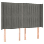 Galvūgalis su LED, šviesiai pilkas, 147x16x118/128cm, aksomas