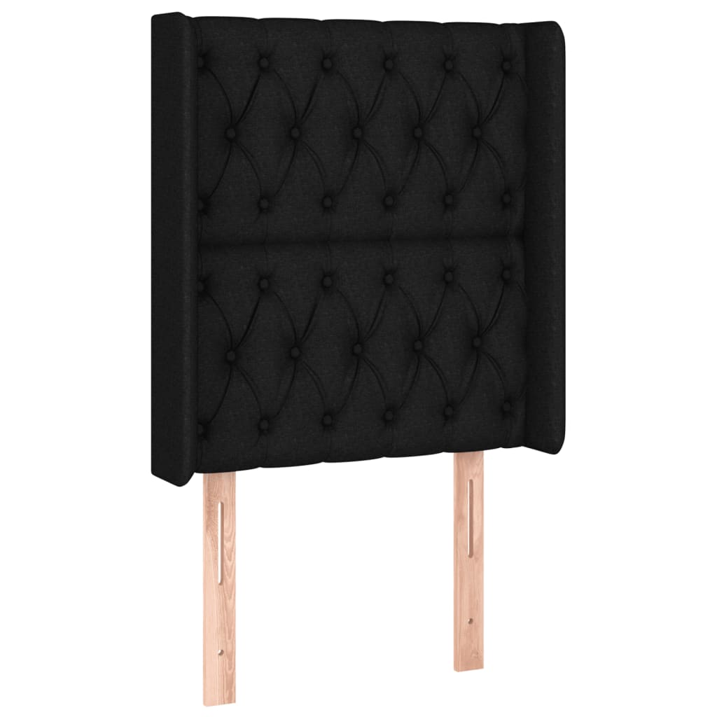 Galvūgalis su LED, juodos spalvos, 83x16x118/128cm, audinys