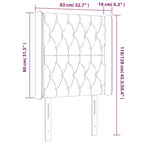Galvūgalis su LED, juodos spalvos, 83x16x118/128cm, audinys