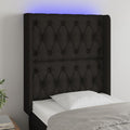 Galvūgalis su LED, juodos spalvos, 83x16x118/128cm, audinys