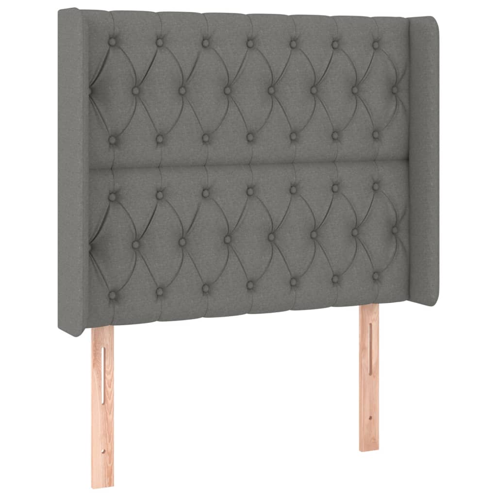 Galvūgalis su LED, tamsiai pilkas, 93x16x118/128cm, audinys
