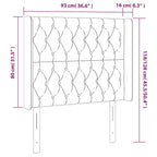Galvūgalis su LED, tamsiai pilkas, 93x16x118/128cm, audinys