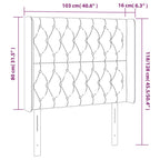 Galvūgalis su LED, tamsiai pilkas, 103x16x118/128cm, audinys