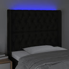 Galvūgalis su LED, juodos spalvos, 103x16x118/128cm, audinys