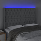 Galvūgalis su LED, šviesiai pilkas, 147x16x118/128cm, audinys