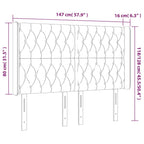 Galvūgalis su LED, šviesiai pilkas, 147x16x118/128cm, audinys